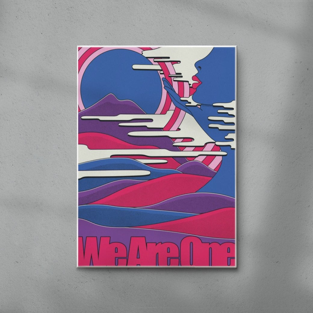 We Are One contemporary wall art print by Pointless Illustrations / James Lacey - sold by DROOL
