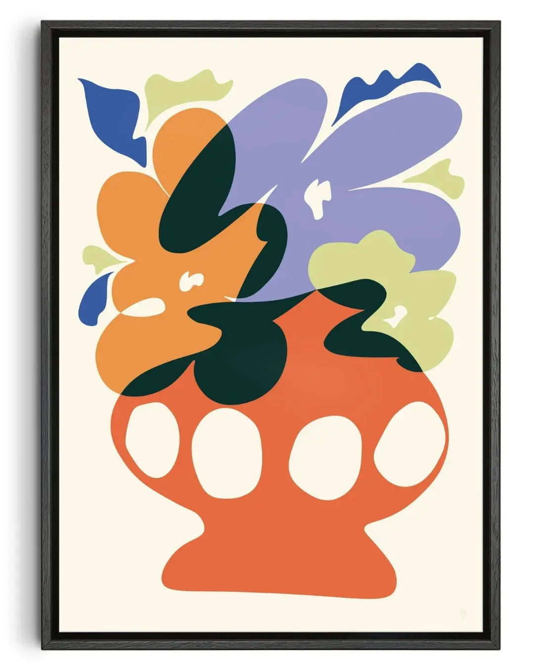 Big Flowers in a Big Vase contemporary wall art print by Els Jennings - sold by DROOL