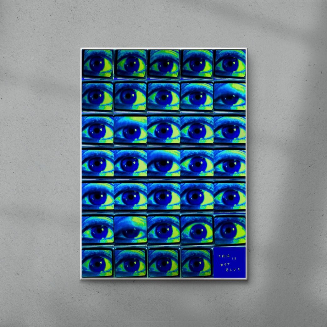 This is not BLUE (eyes) contemporary wall art print by mareykrap - sold by DROOL