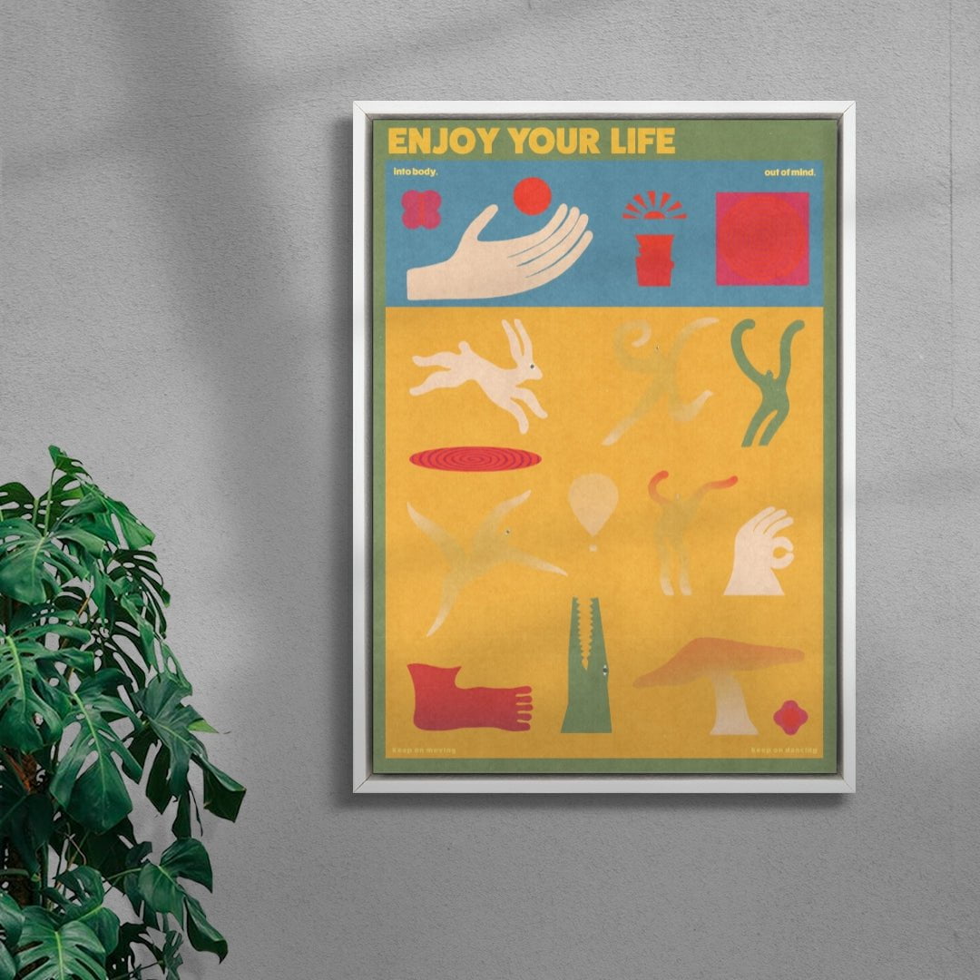 Enjoy Your Life 2 contemporary wall art print by Imo Sinclair - sold by DROOL