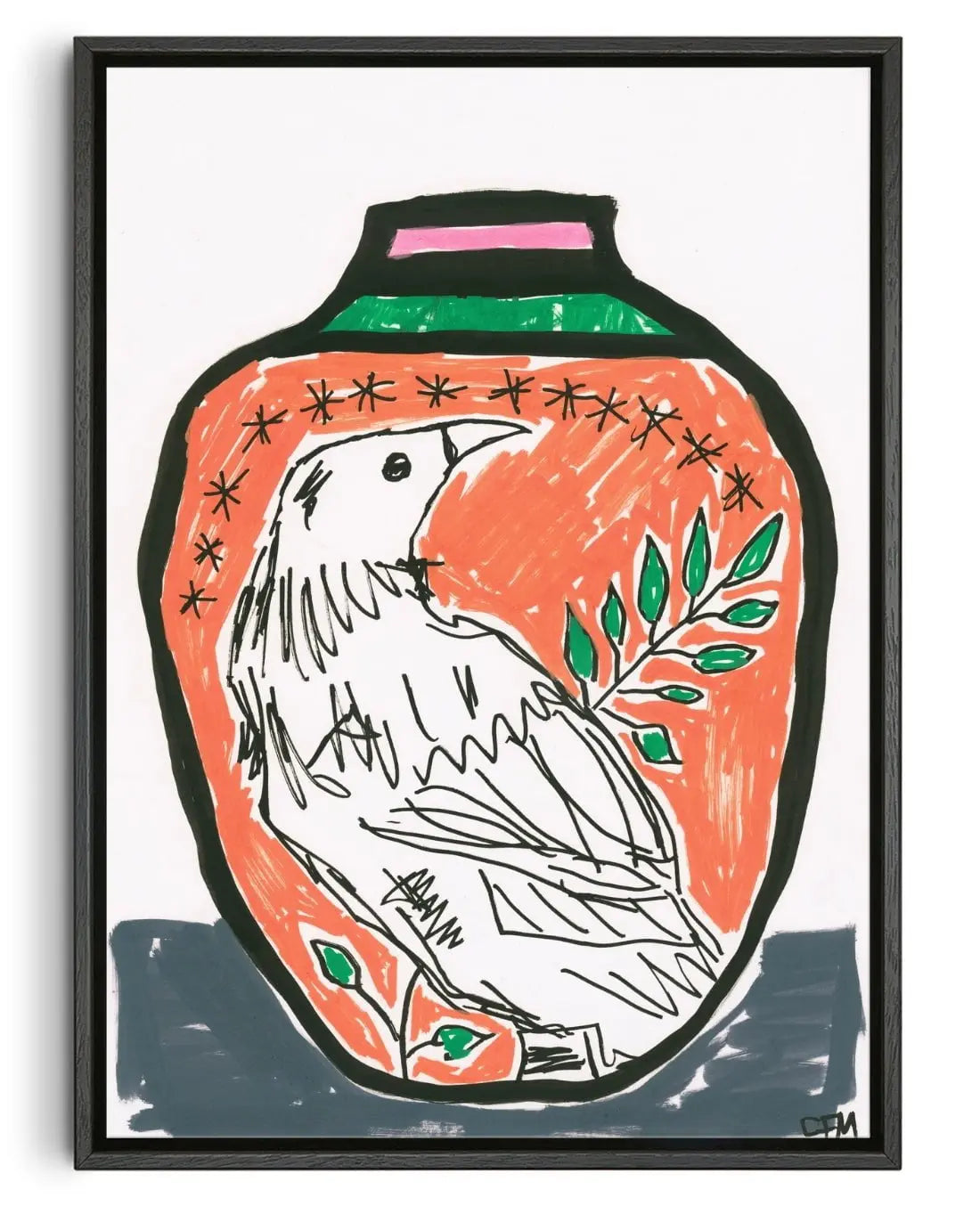 Tūī Bird contemporary wall art print by Caitlin Flood-Molyneux - sold by DROOL