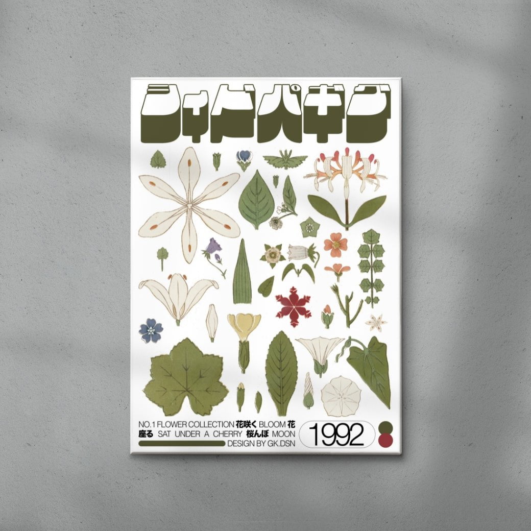 Flower Collage contemporary wall art print by George Kempster - sold by DROOL