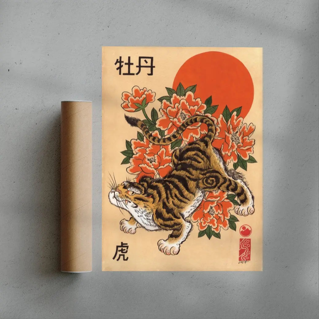 Tiger & Peonies