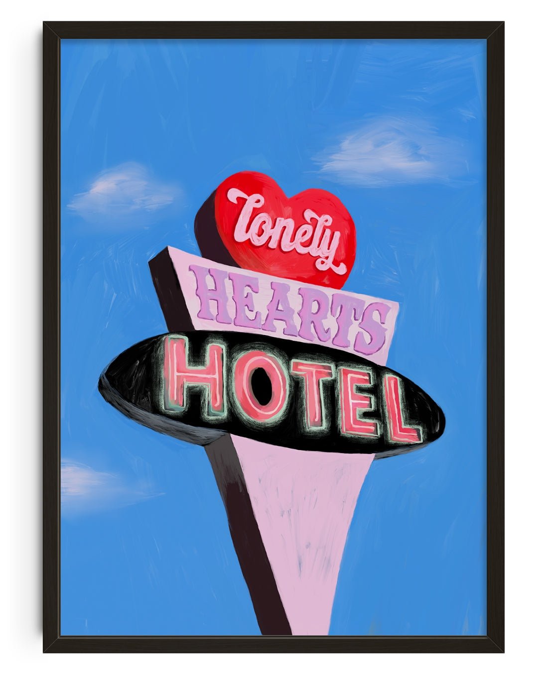 Lonely Hearts Hotel contemporary wall art print by Laurie Campbell - sold by DROOL