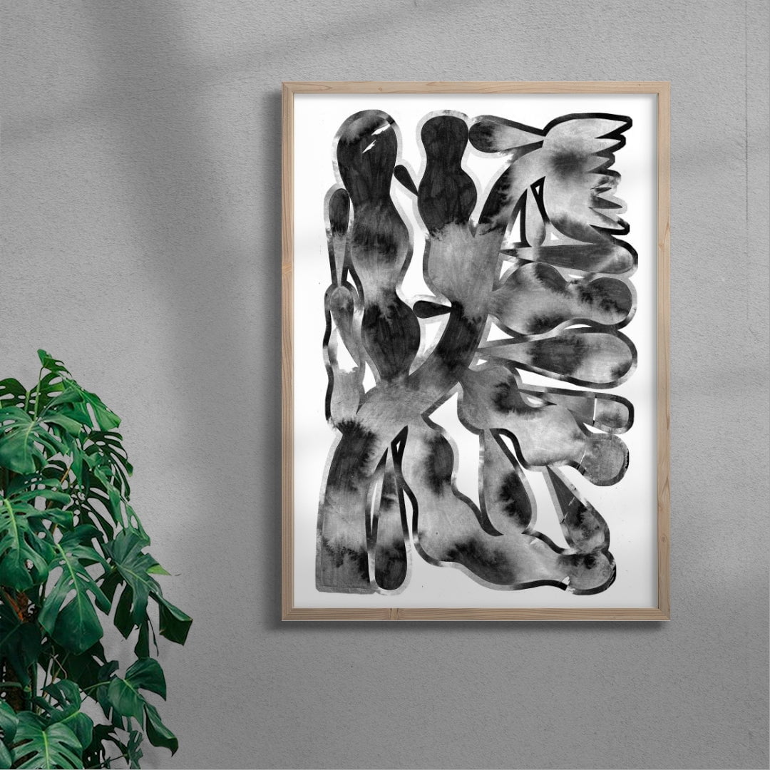 The drops and the Flower contemporary wall art print by Célestin Krier - sold by DROOL