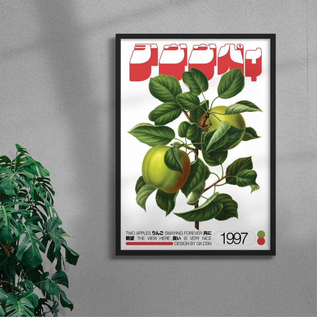 Two Apples contemporary wall art print by George Kempster - sold by DROOL