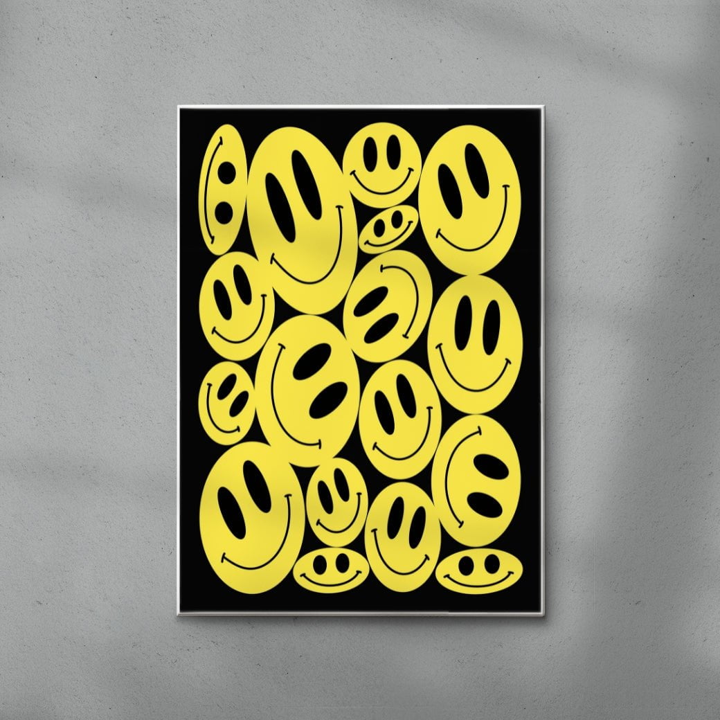 Happy smiley composition contemporary wall art print by Petra - sold by DROOL