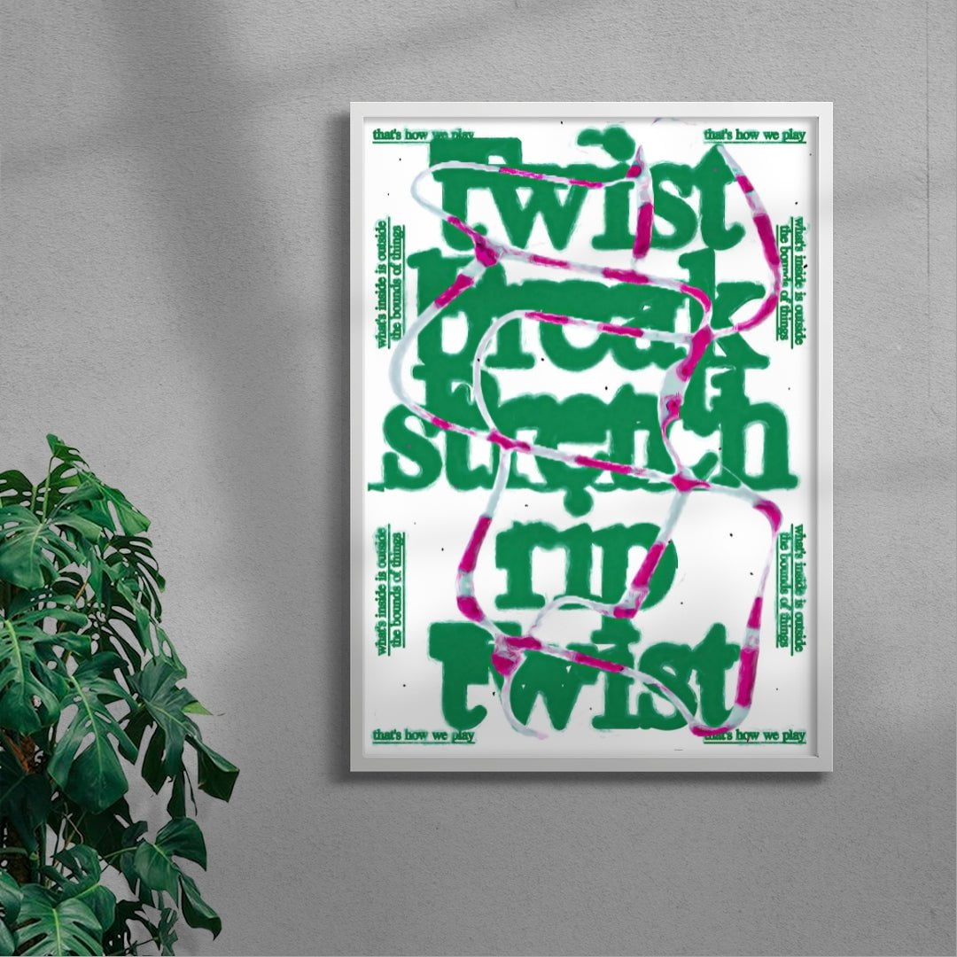 Twist_turn contemporary wall art print by Jorge Santos - sold by DROOL