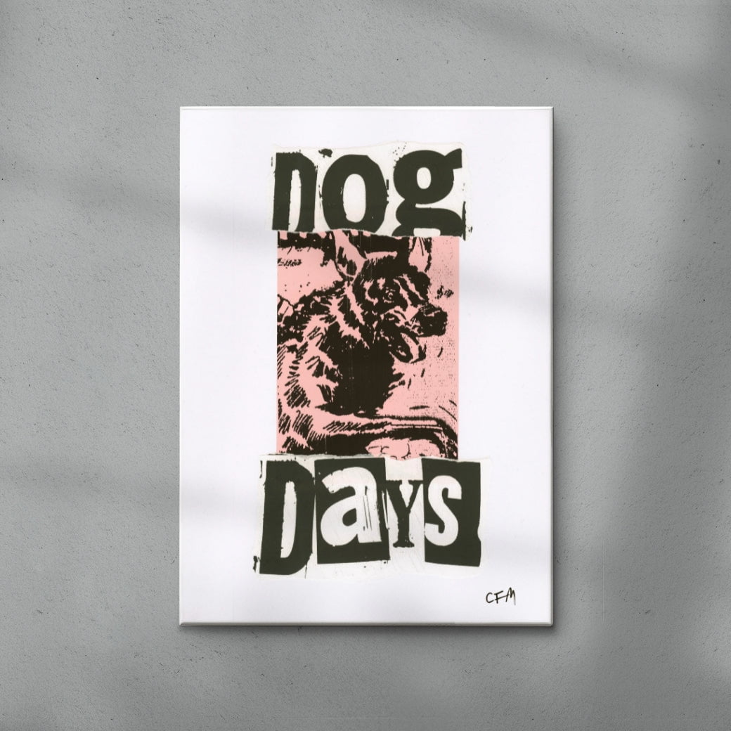 Dog Days contemporary wall art print by Caitlin Flood-Molyneux - sold by DROOL