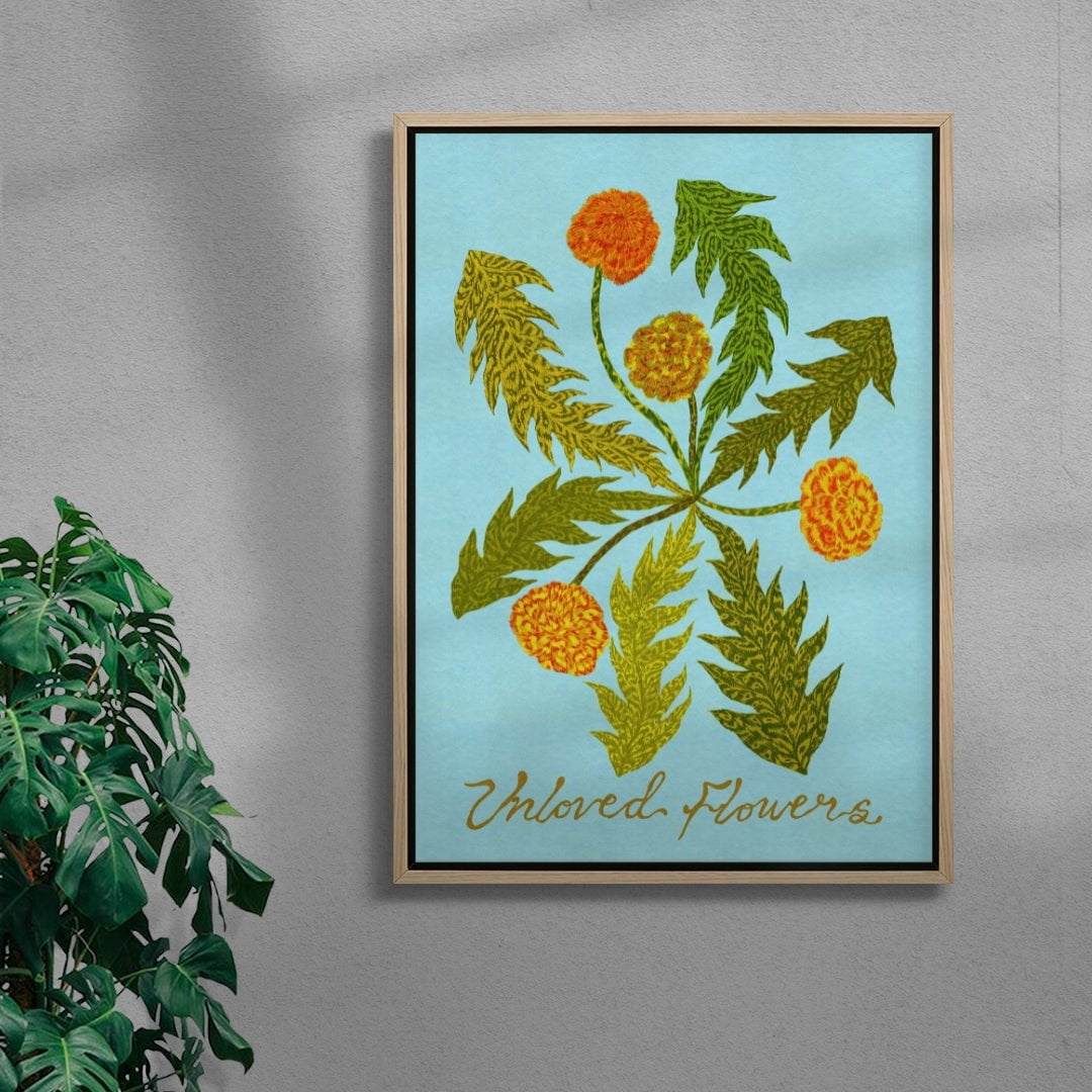 Unloved Flowers contemporary wall art print by Kwonny - sold by DROOL