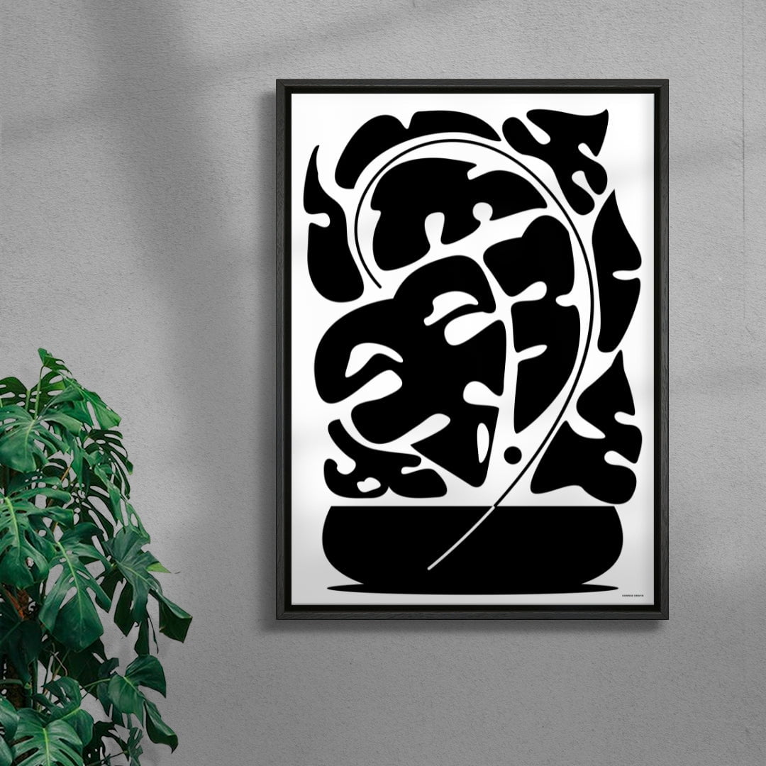 Monstera contemporary wall art print by Konrad Grafik - sold by DROOL
