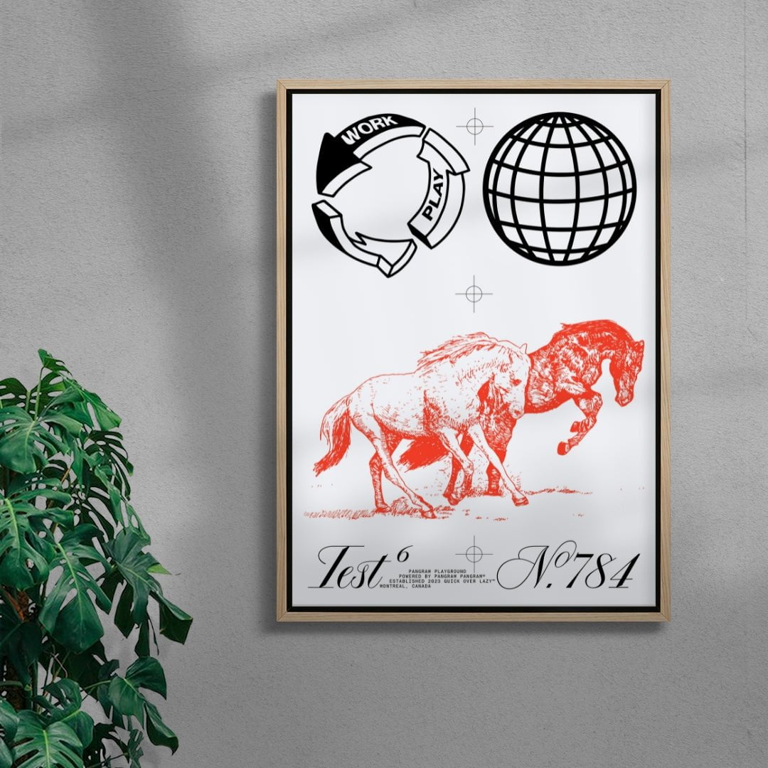 Work Play Balance contemporary wall art print by Pangram Pangram Foundry - sold by DROOL