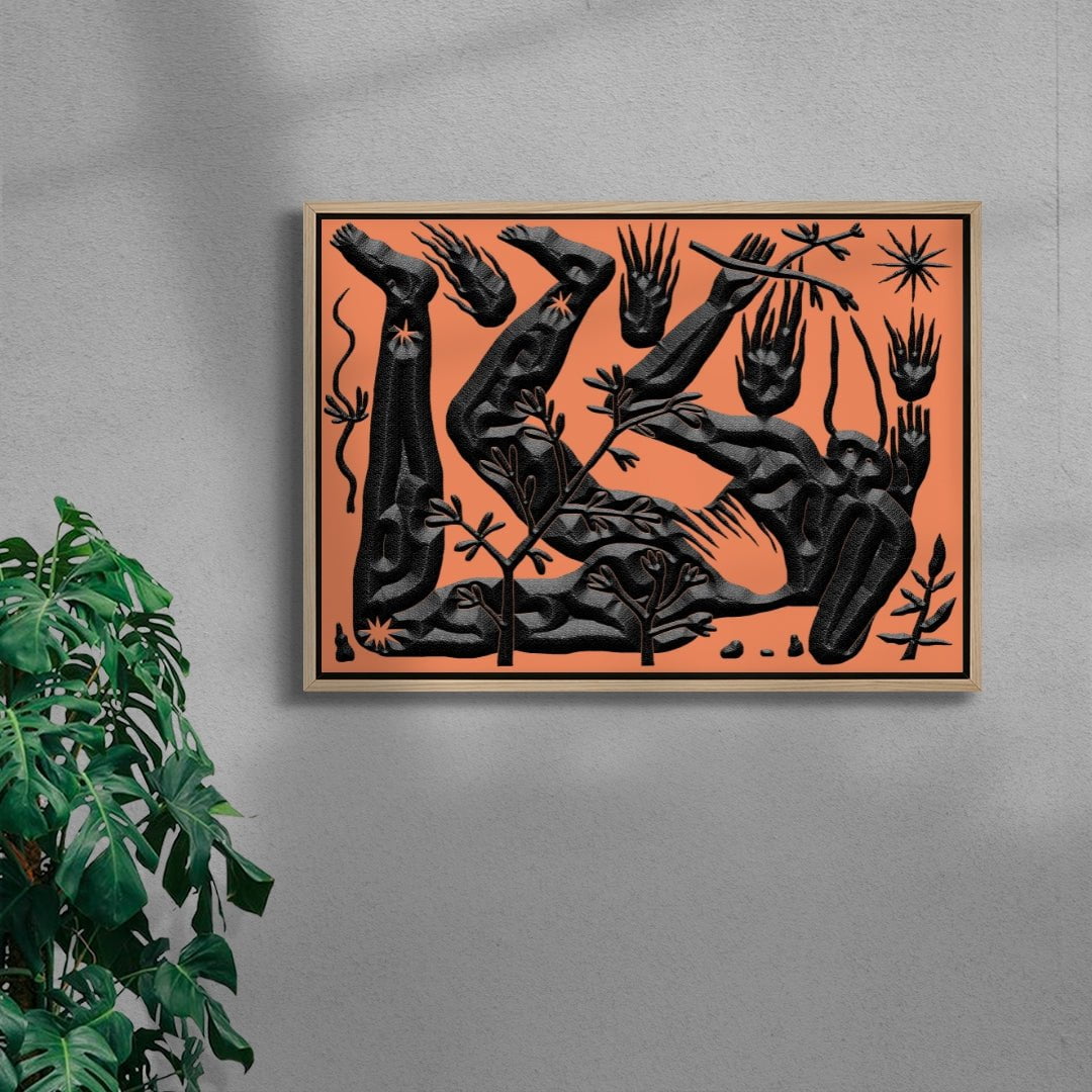 Faune and Falling Stars contemporary wall art print by Célestin Krier - sold by DROOL