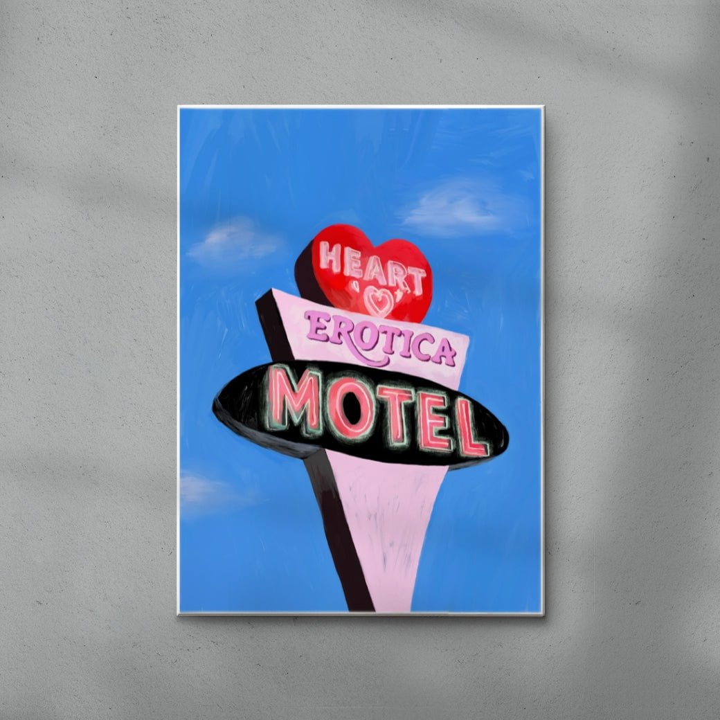 Erotica Motel contemporary wall art print by Laurie Campbell - sold by DROOL