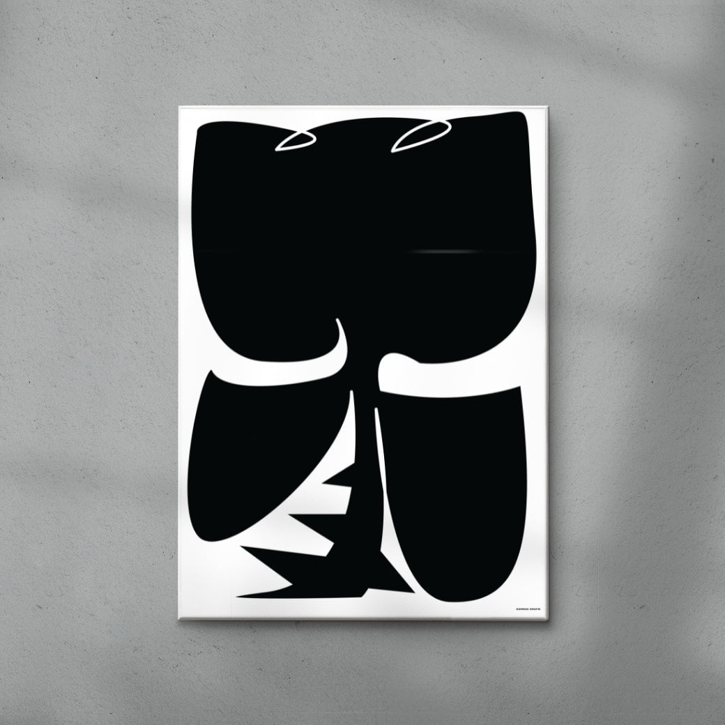 Black rose contemporary wall art print by Konrad Grafik - sold by DROOL