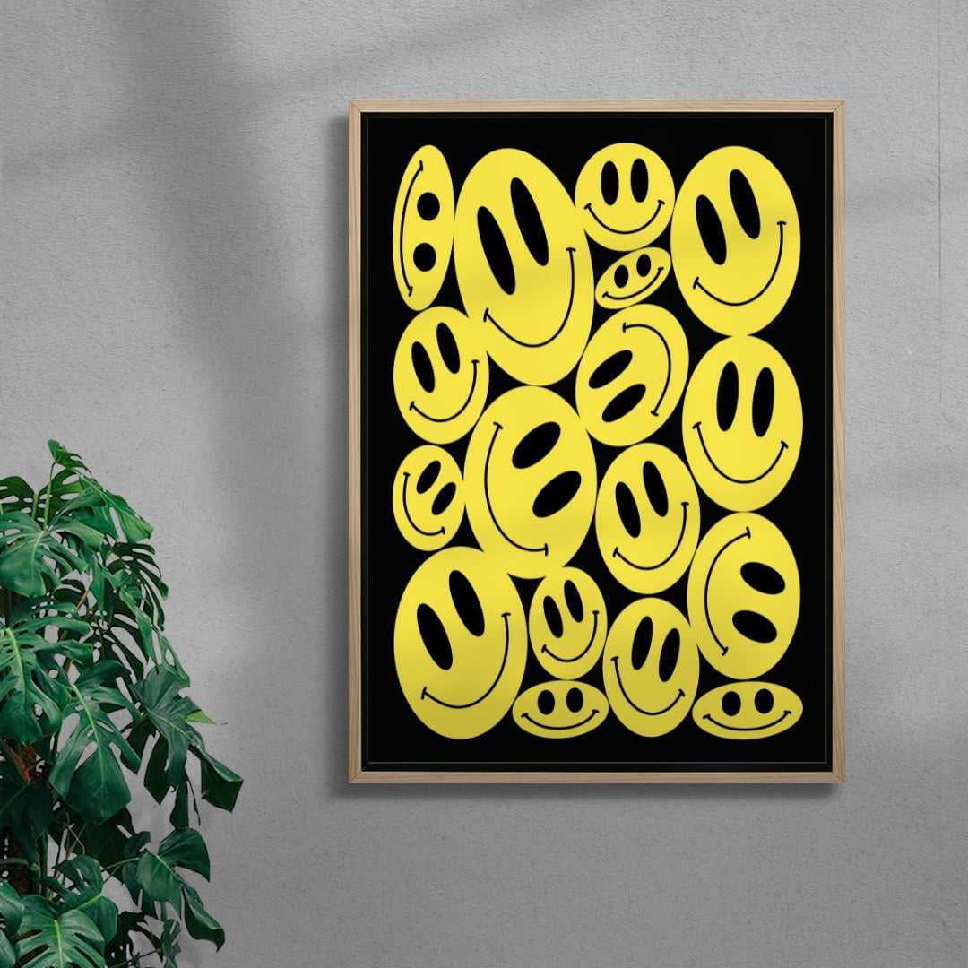 Happy smiley composition contemporary wall art print by Petra - sold by DROOL