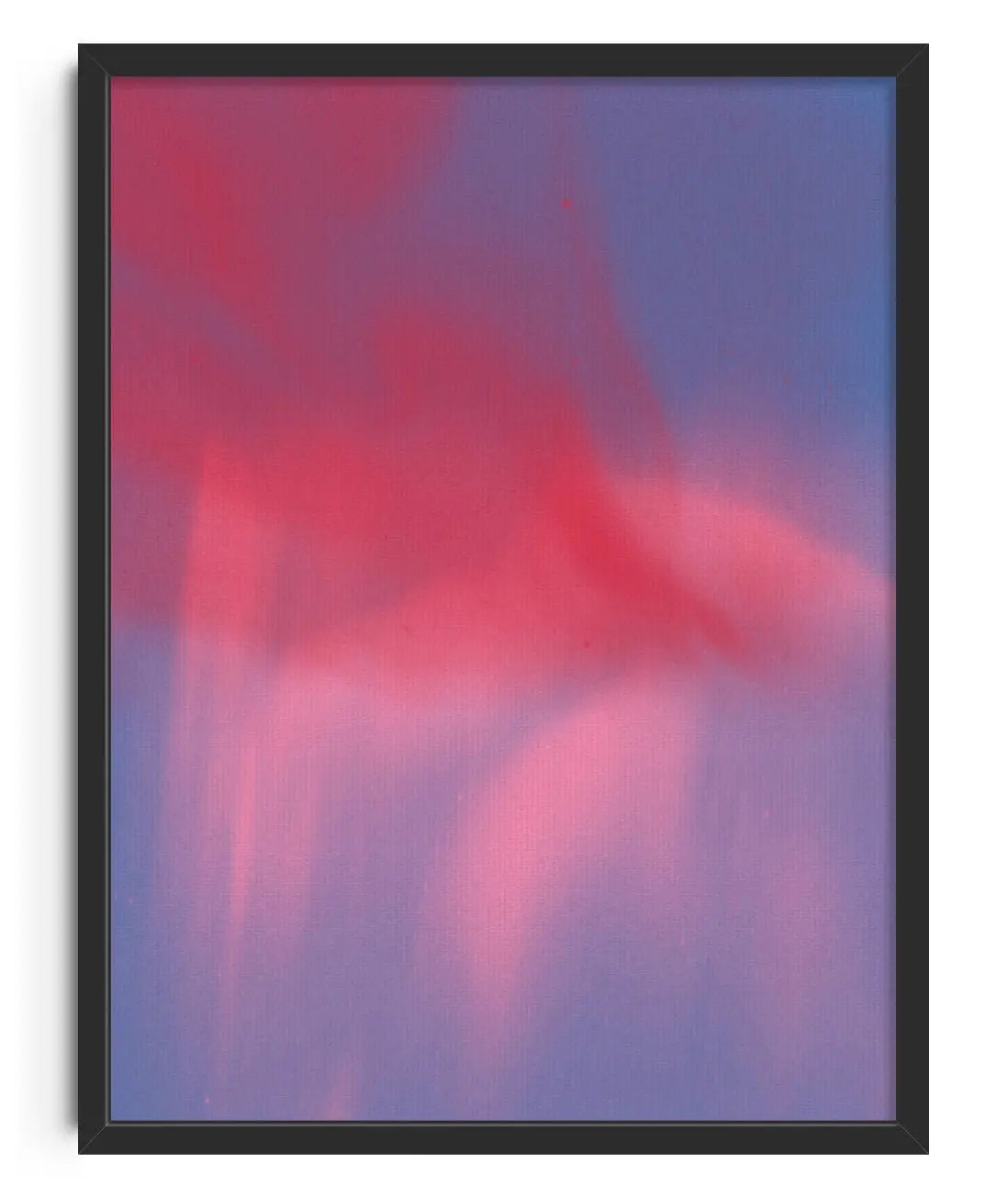 Abstraction in neon pink and red on blue contemporary art print by Dina Dankers - sold by DROOL