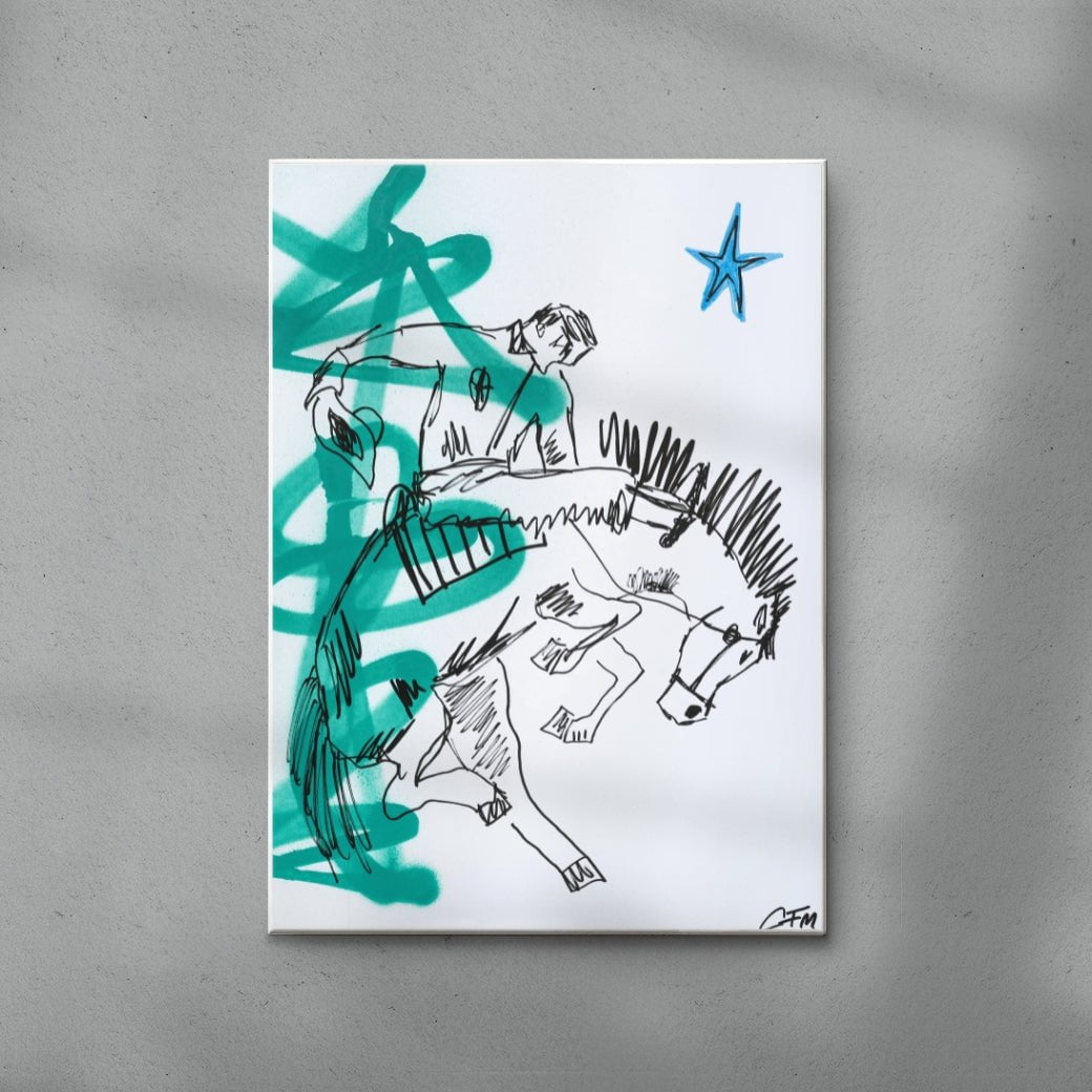 Roundup contemporary wall art print by Caitlin Flood-Molyneux - sold by DROOL