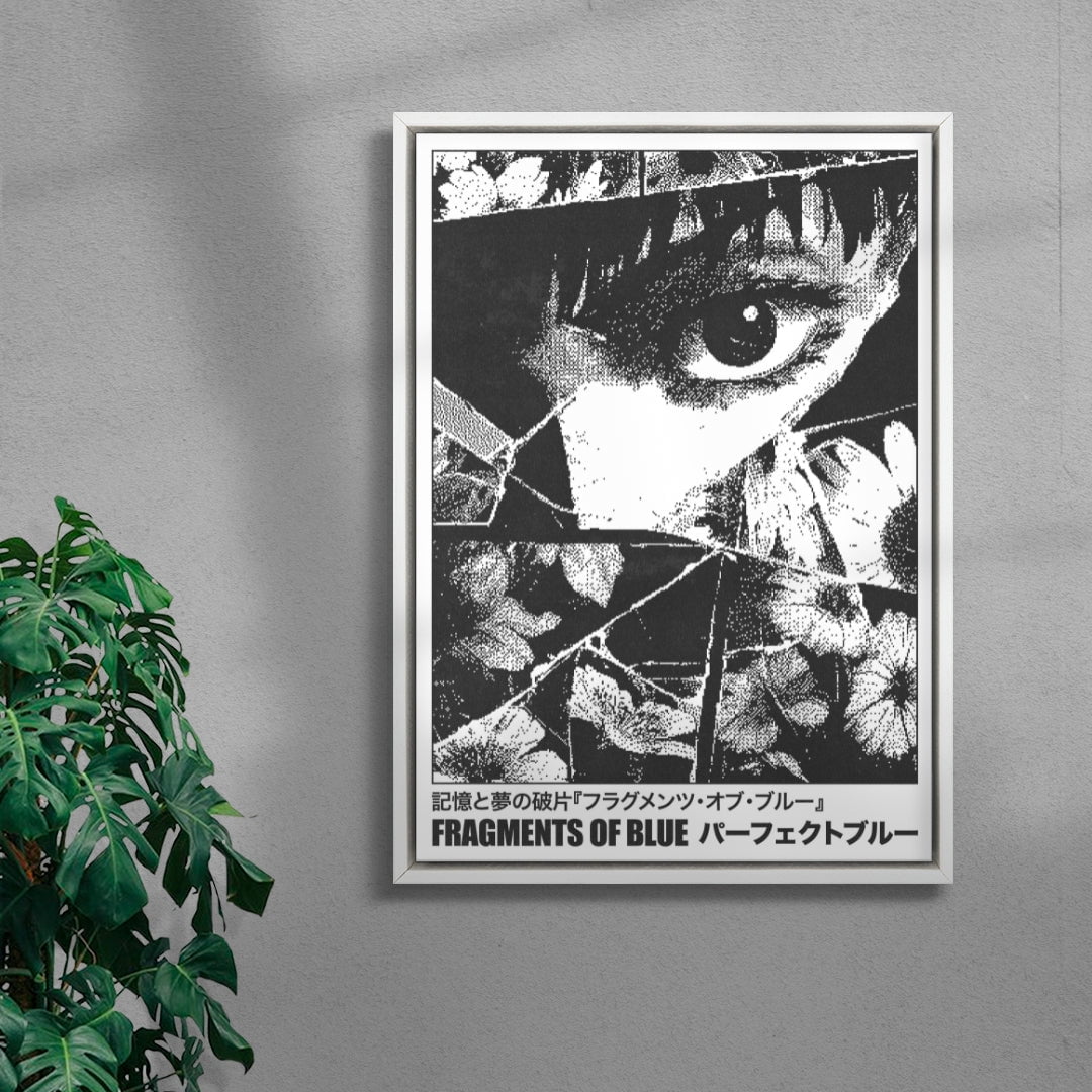 Fragments of Blue contemporary wall art print by Todd Pham - sold by DROOL