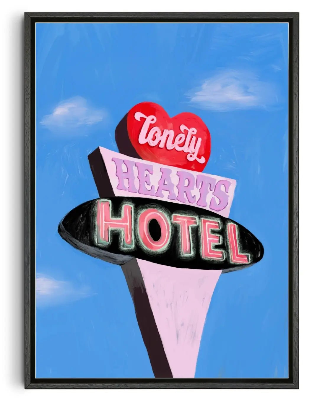 Lonely Hearts Hotel contemporary wall art print by Laurie Campbell - sold by DROOL