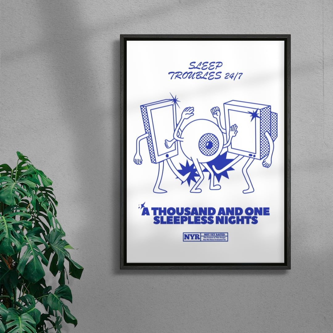 Sleep Troubles contemporary wall art print by Carilla Karahan - sold by DROOL