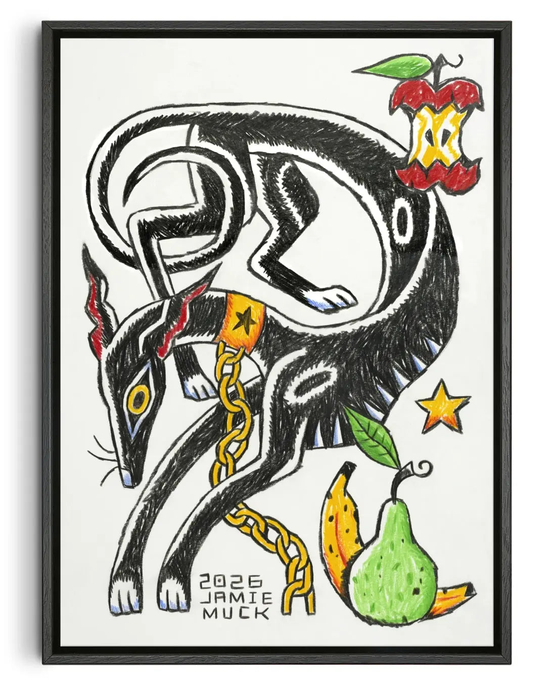 Black Dog contemporary canvas print by Jamie Muck - sold by DROOL