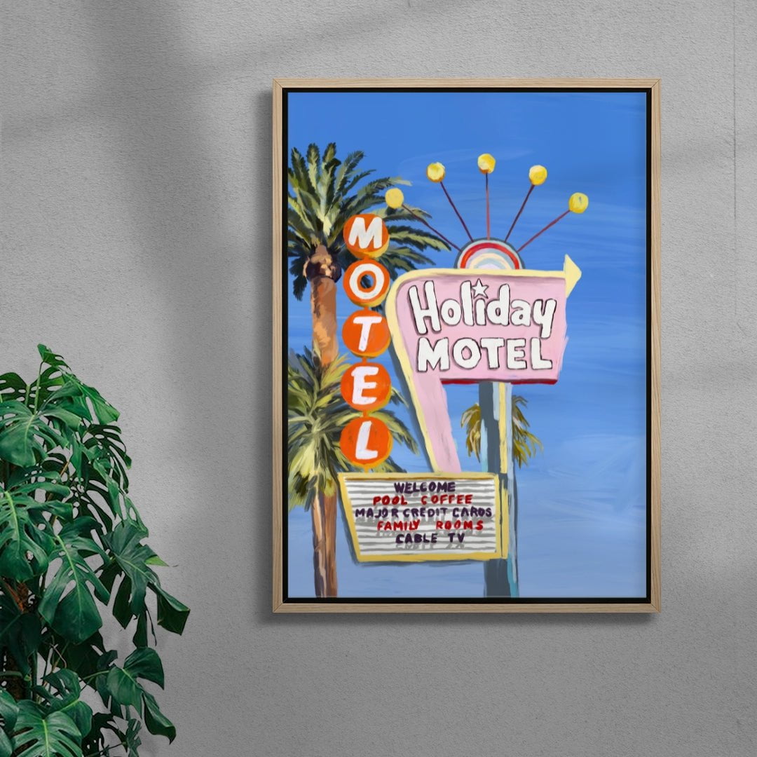 Holiday Motel contemporary wall art print by Laurie Campbell - sold by DROOL