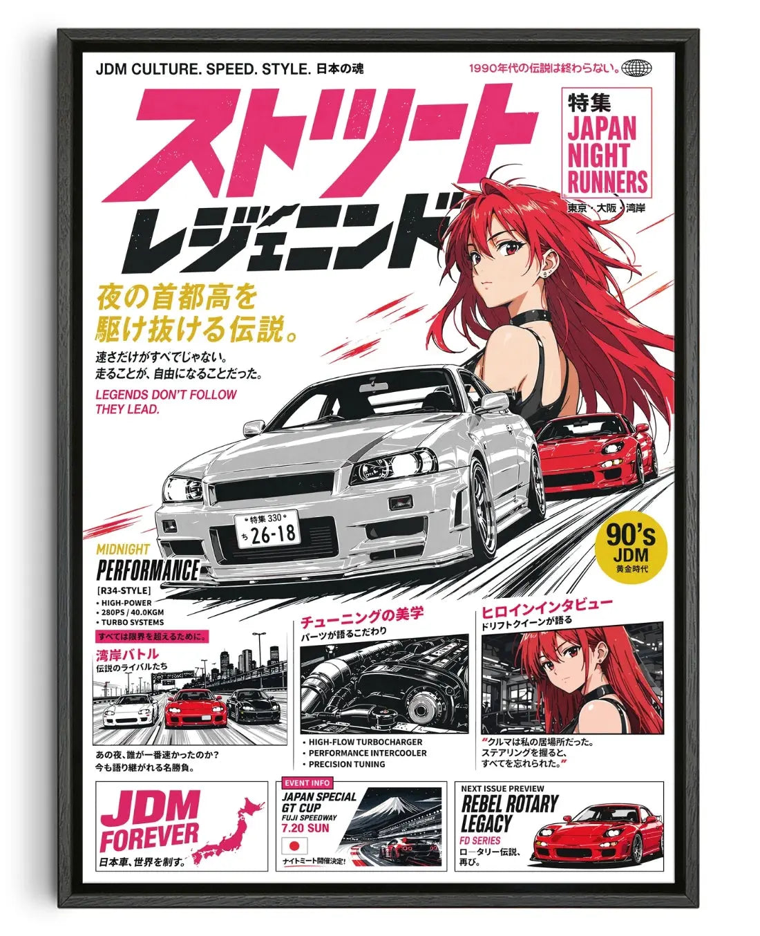 Tokyo Redline contemporary canvas print by Todd Pham - sold by DROOL