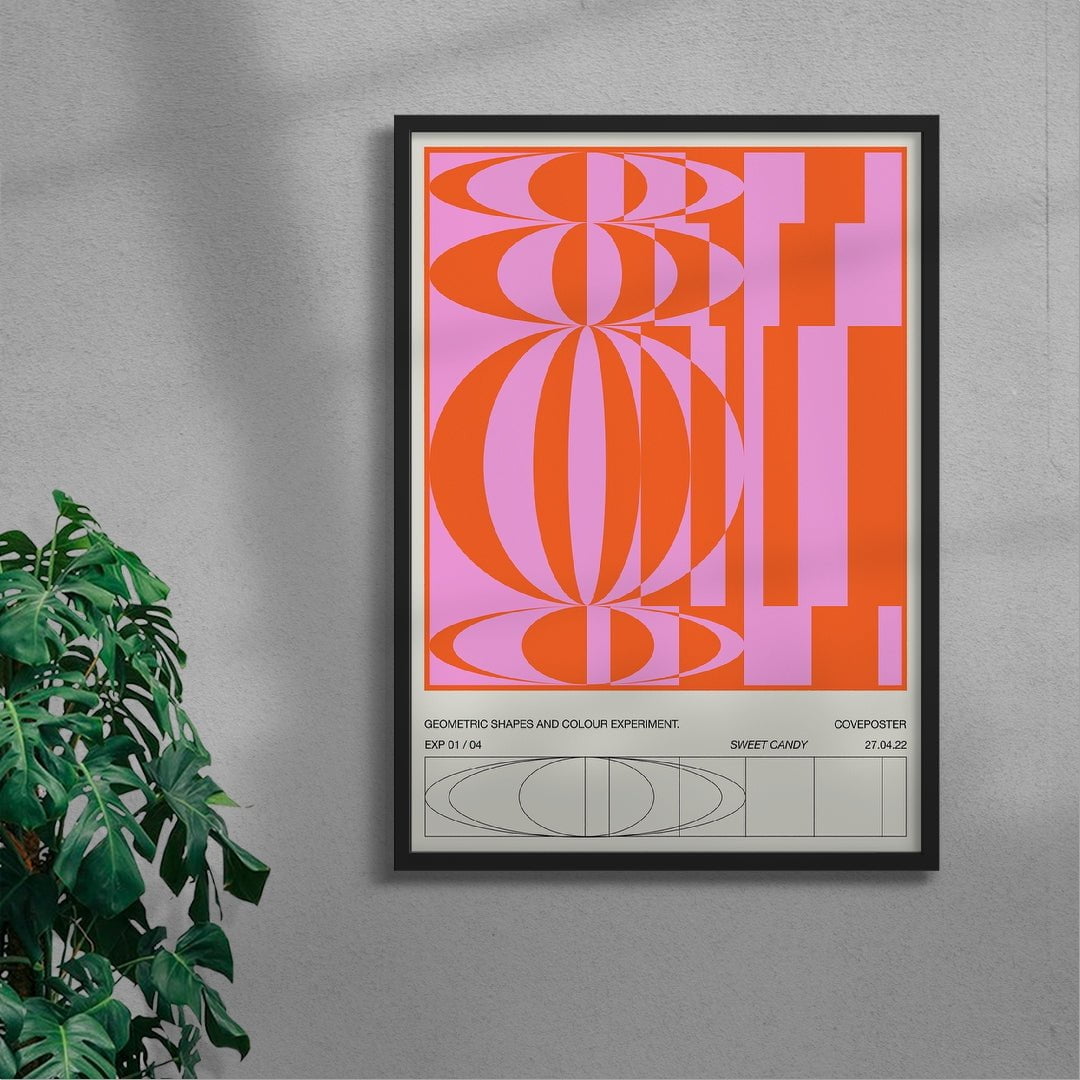 Geometric Sweet Candy contemporary wall art print by Coveposter - sold by DROOL