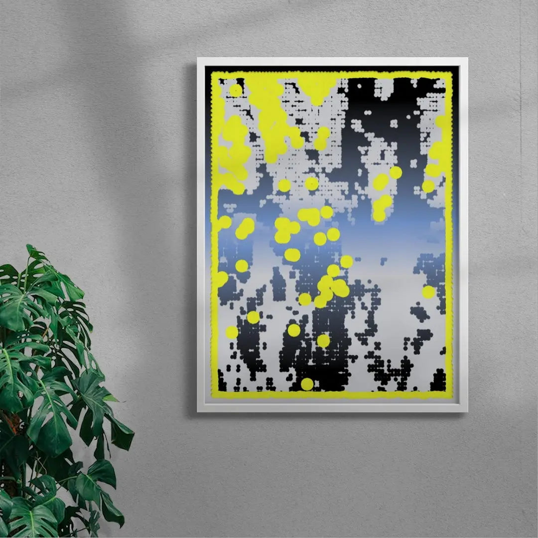 Digital Snow contemporary wall art print by Klara Troost - sold by DROOL
