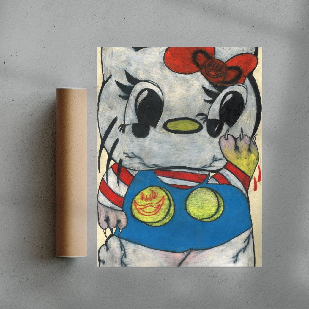 Hello kitty contemporary wall art print by Austin Ansbro - sold by DROOL