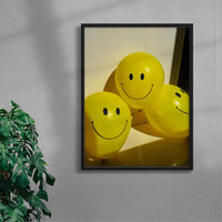 Thumbnail for Smiley x3 contemporary wall art print by Burak Boylu - sold by DROOL