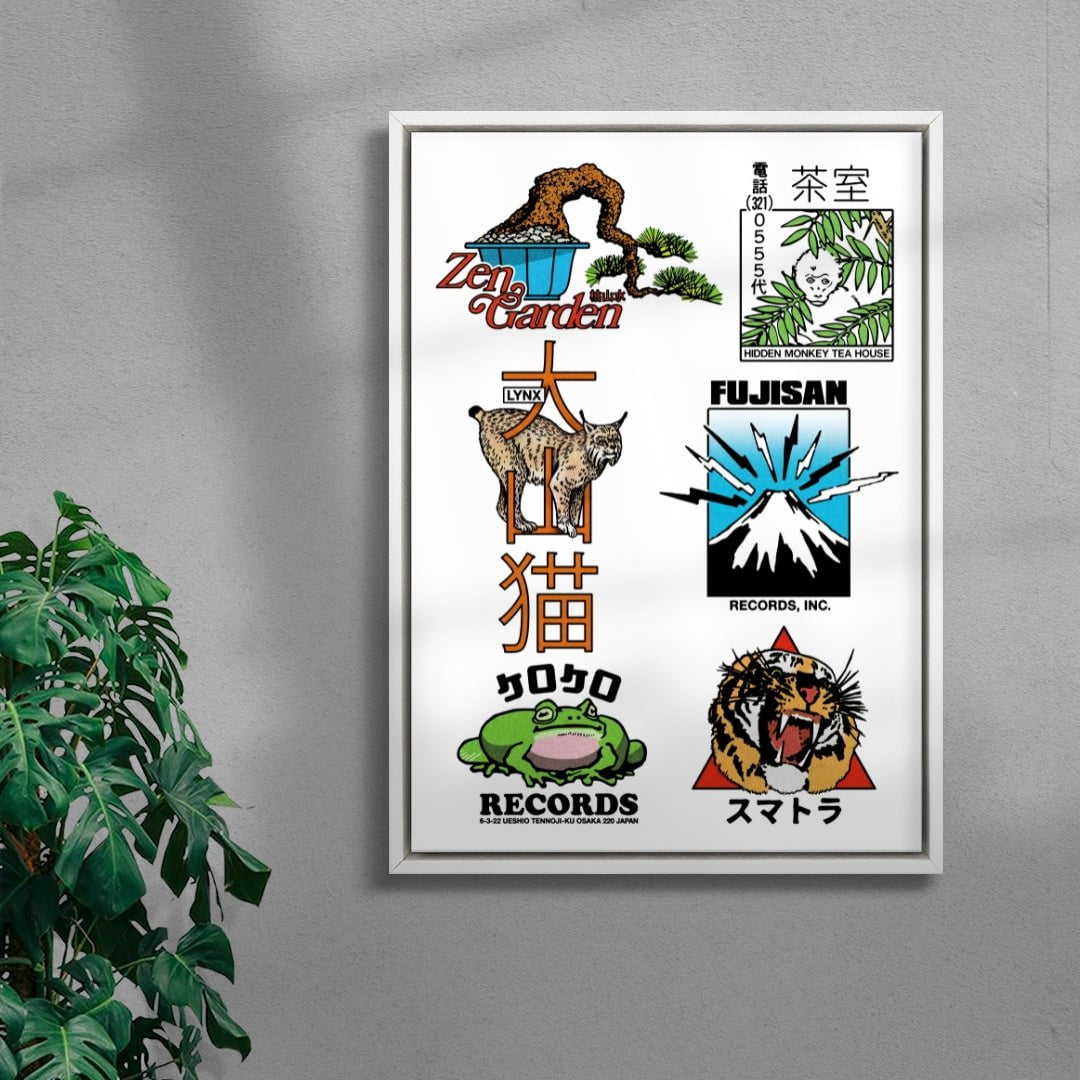 Showa Marks 2 contemporary wall art print by Othman Zougam - sold by DROOL