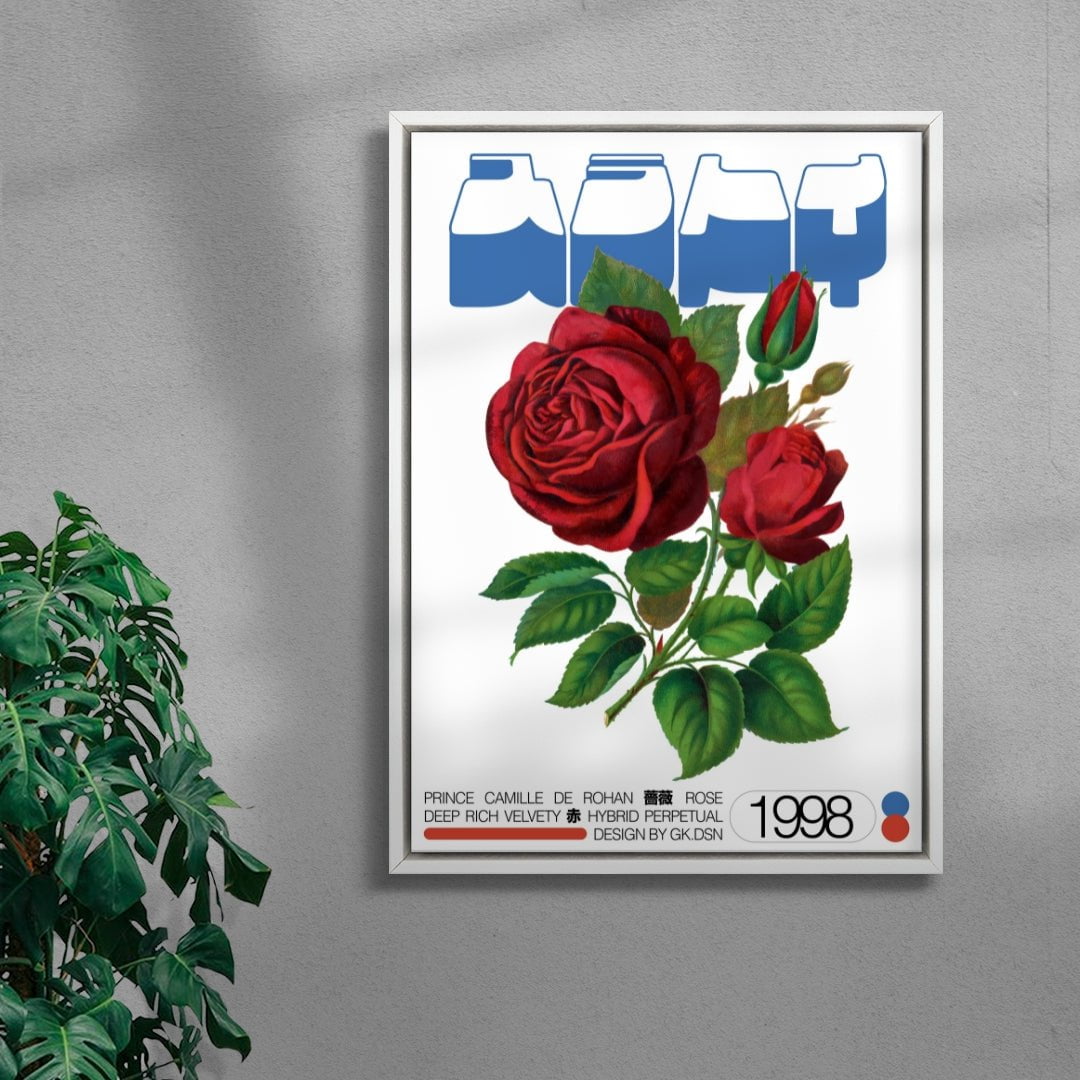 Hybrid Rose contemporary wall art print by George Kempster - sold by DROOL