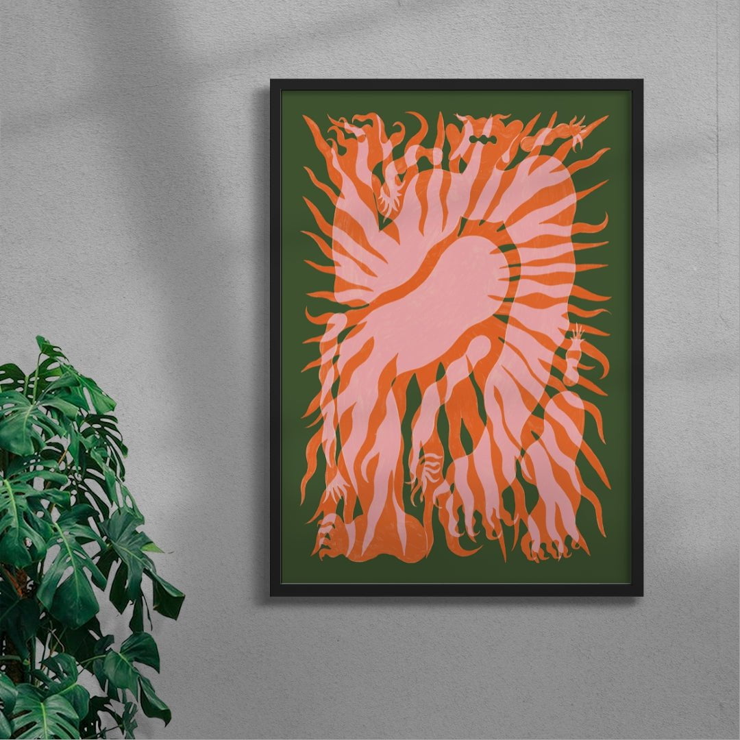 The Faune and the SUN contemporary wall art print by Célestin Krier - sold by DROOL