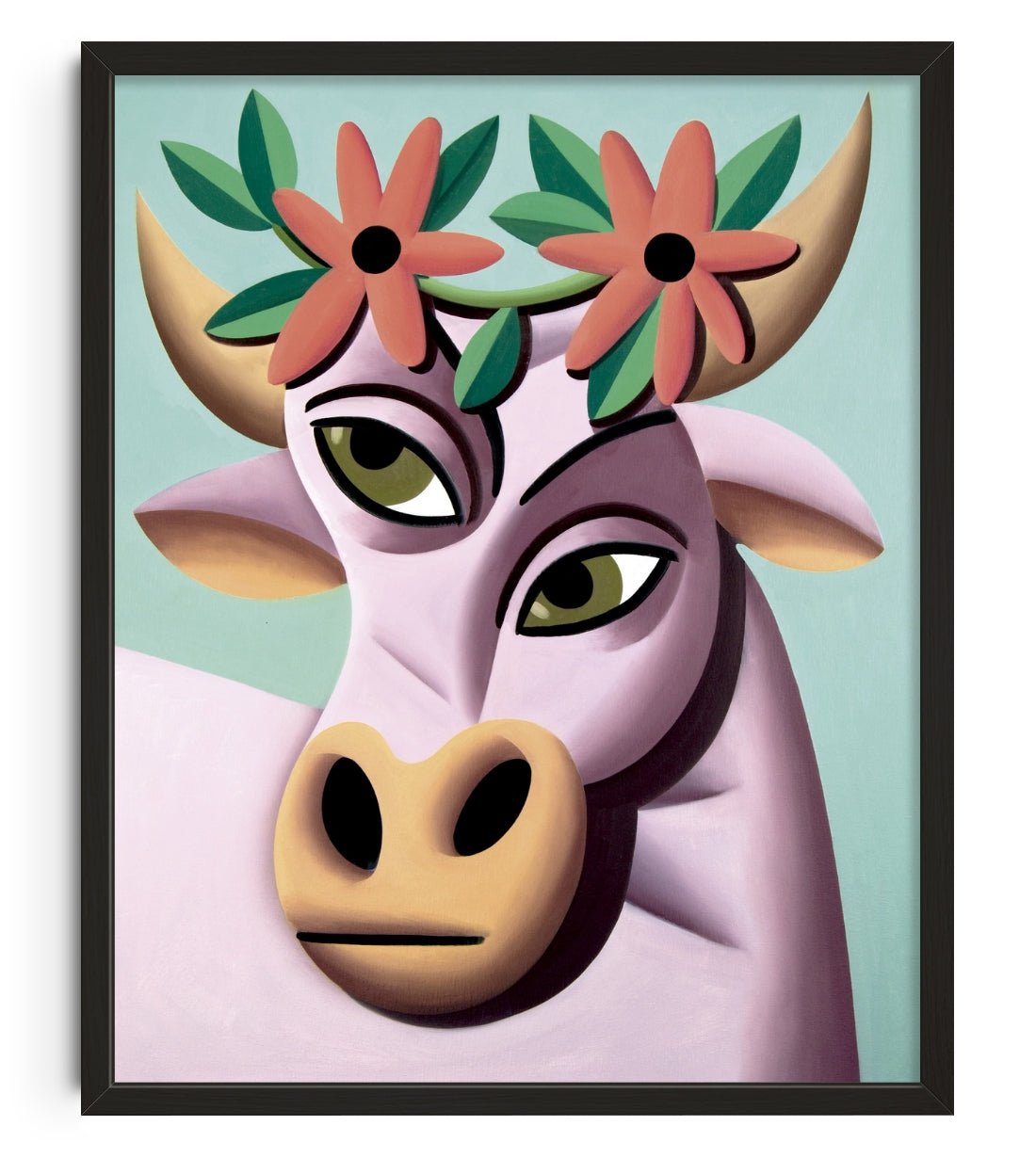 Bull contemporary wall art print by Juan de la Rica - sold by DROOL