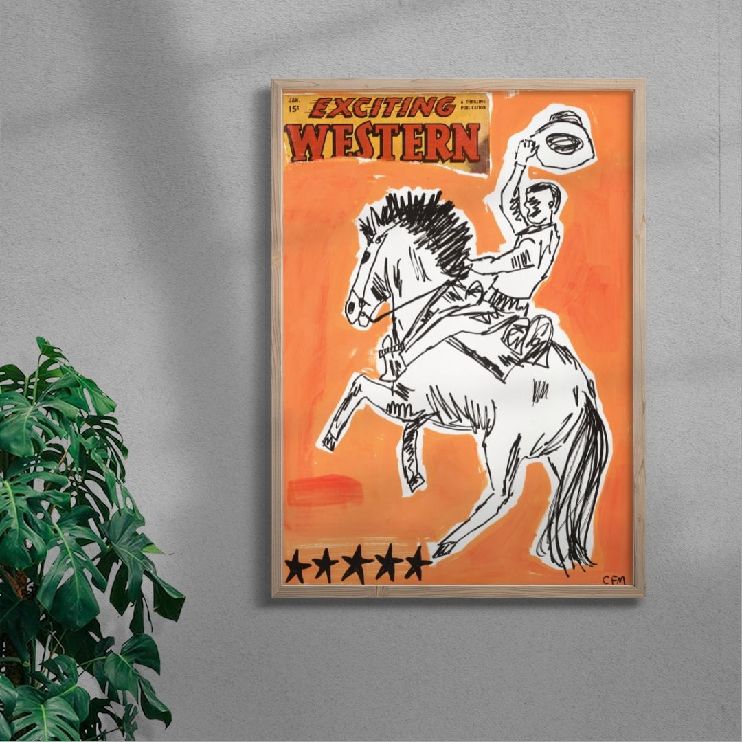 Wild West contemporary wall art print by Caitlin Flood-Molyneux - sold by DROOL