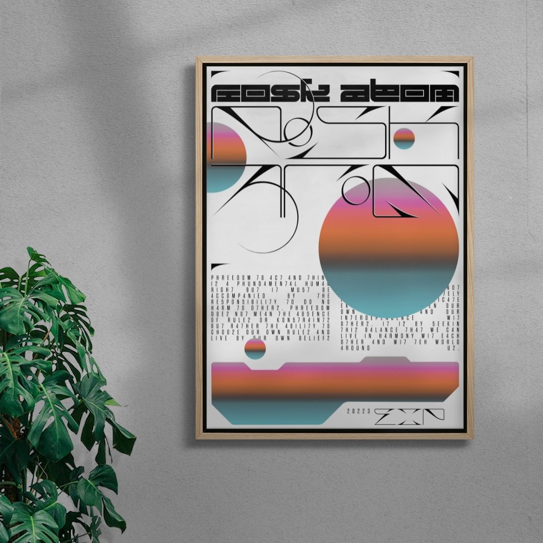Rosk Atom contemporary wall art print by Jules Bigot - sold by DROOL