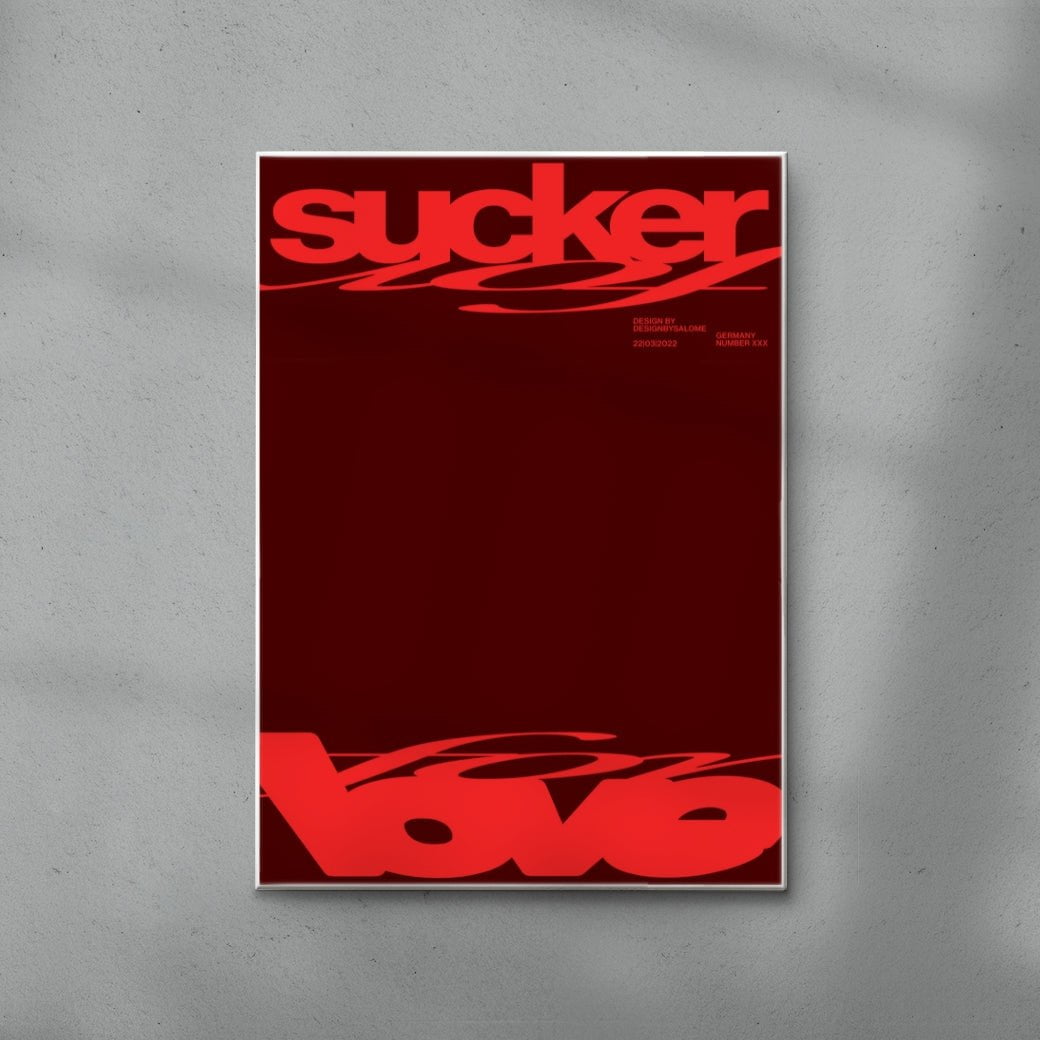 Sucker For Love Red contemporary wall art print by Salome Frenzel - sold by DROOL