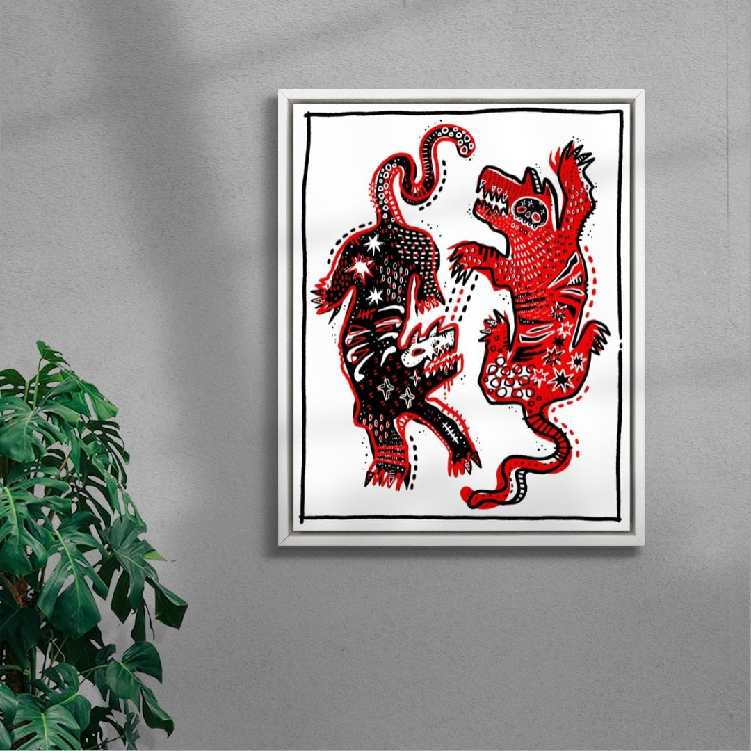 Tiger Mums contemporary wall art print by Kwonny - sold by DROOL