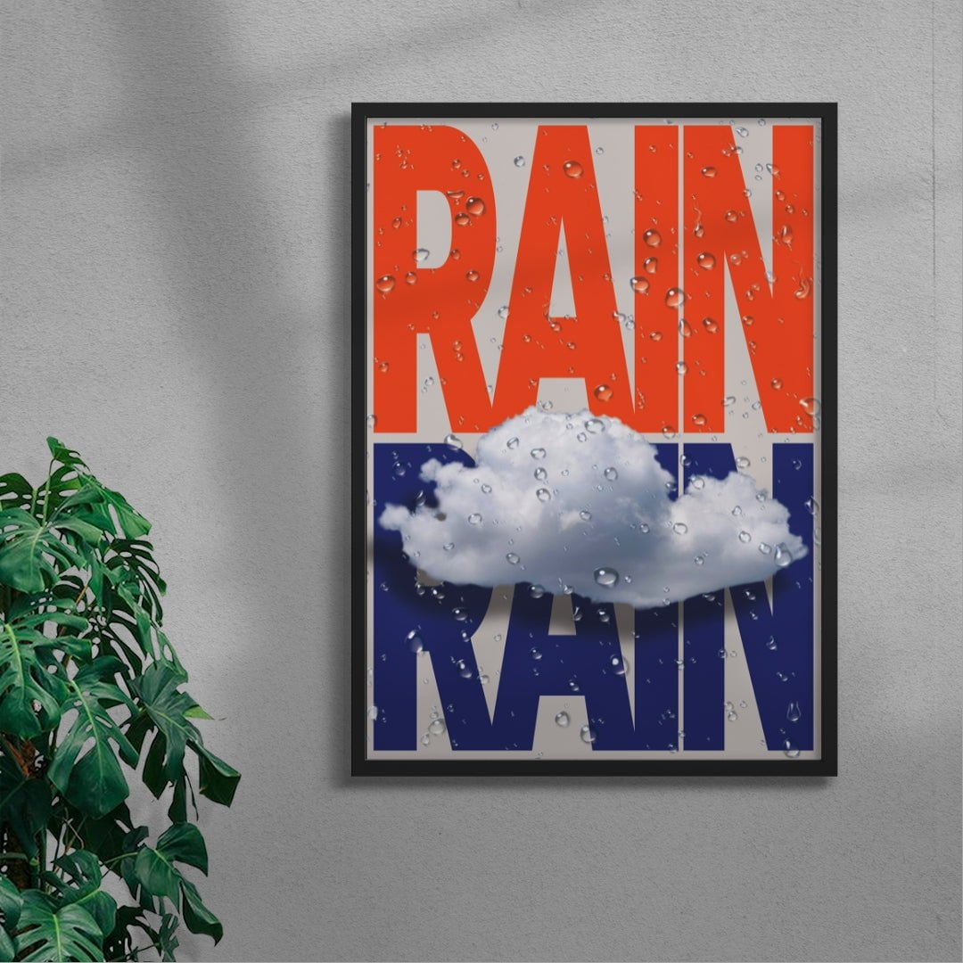 Rain contemporary wall art print by Sheyi Adebayo - sold by DROOL