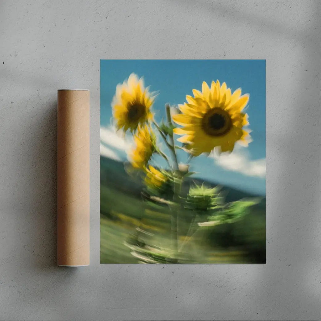 Sunflower Sway contemporary wall art print by Molly Strohl - sold by DROOL