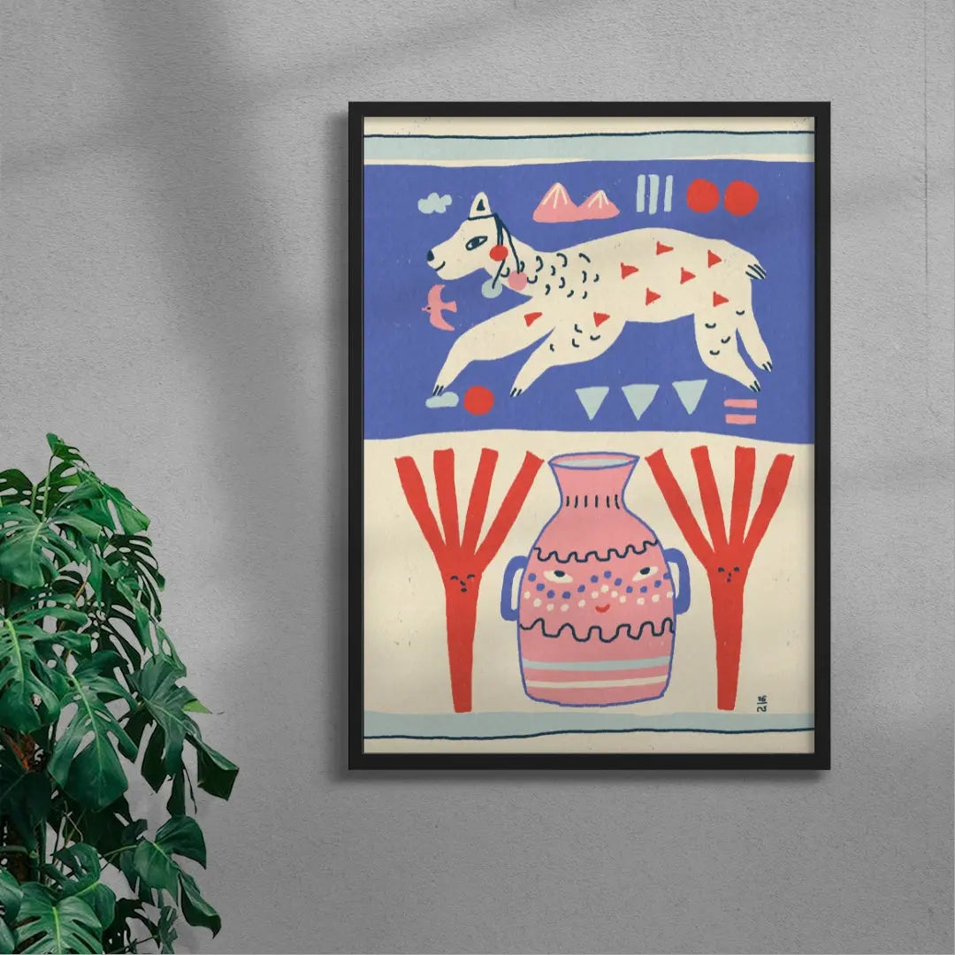 Playful Llama Folk Art