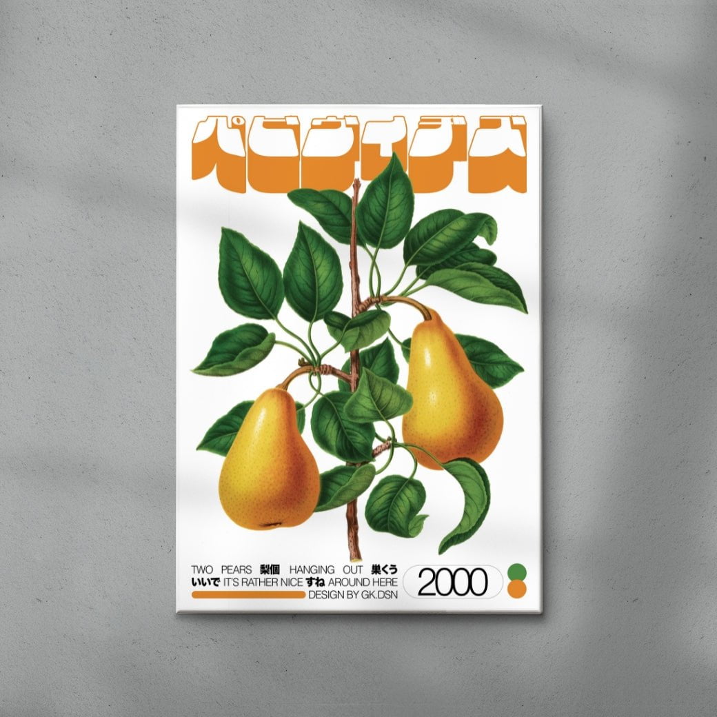 Two Pears contemporary wall art print by George Kempster - sold by DROOL