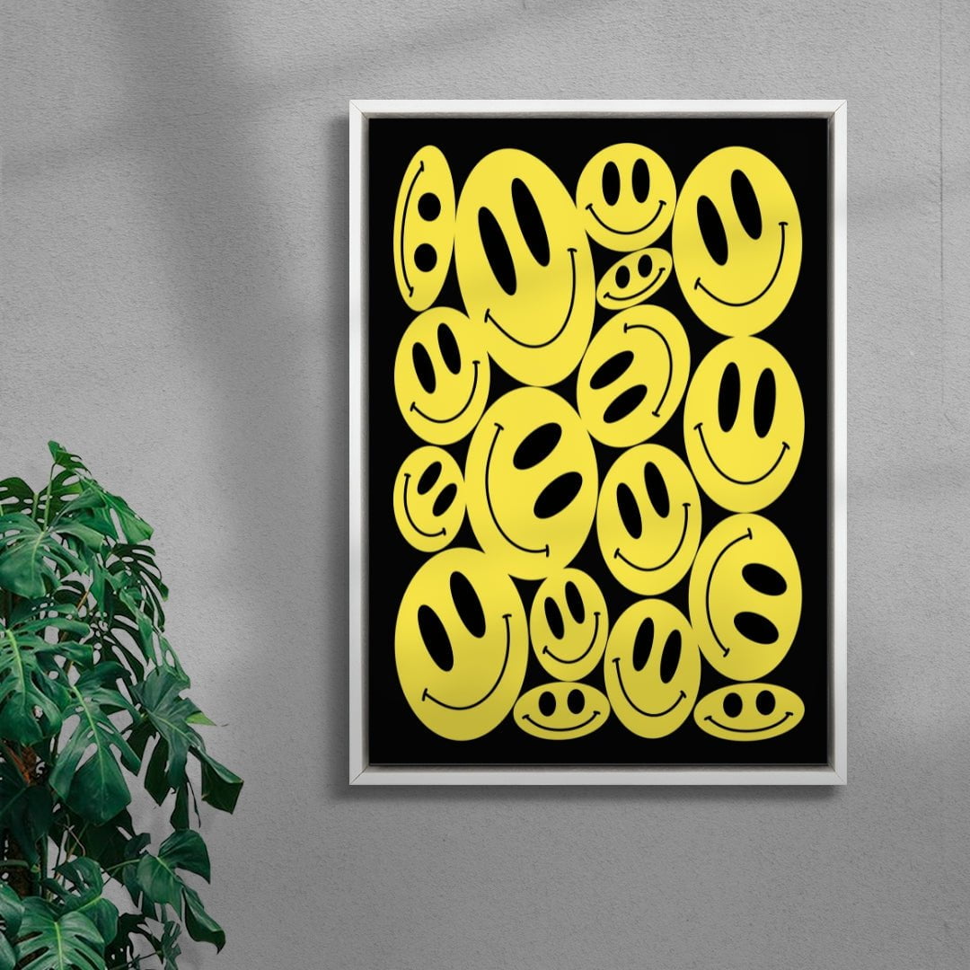 Happy smiley composition contemporary wall art print by Petra - sold by DROOL