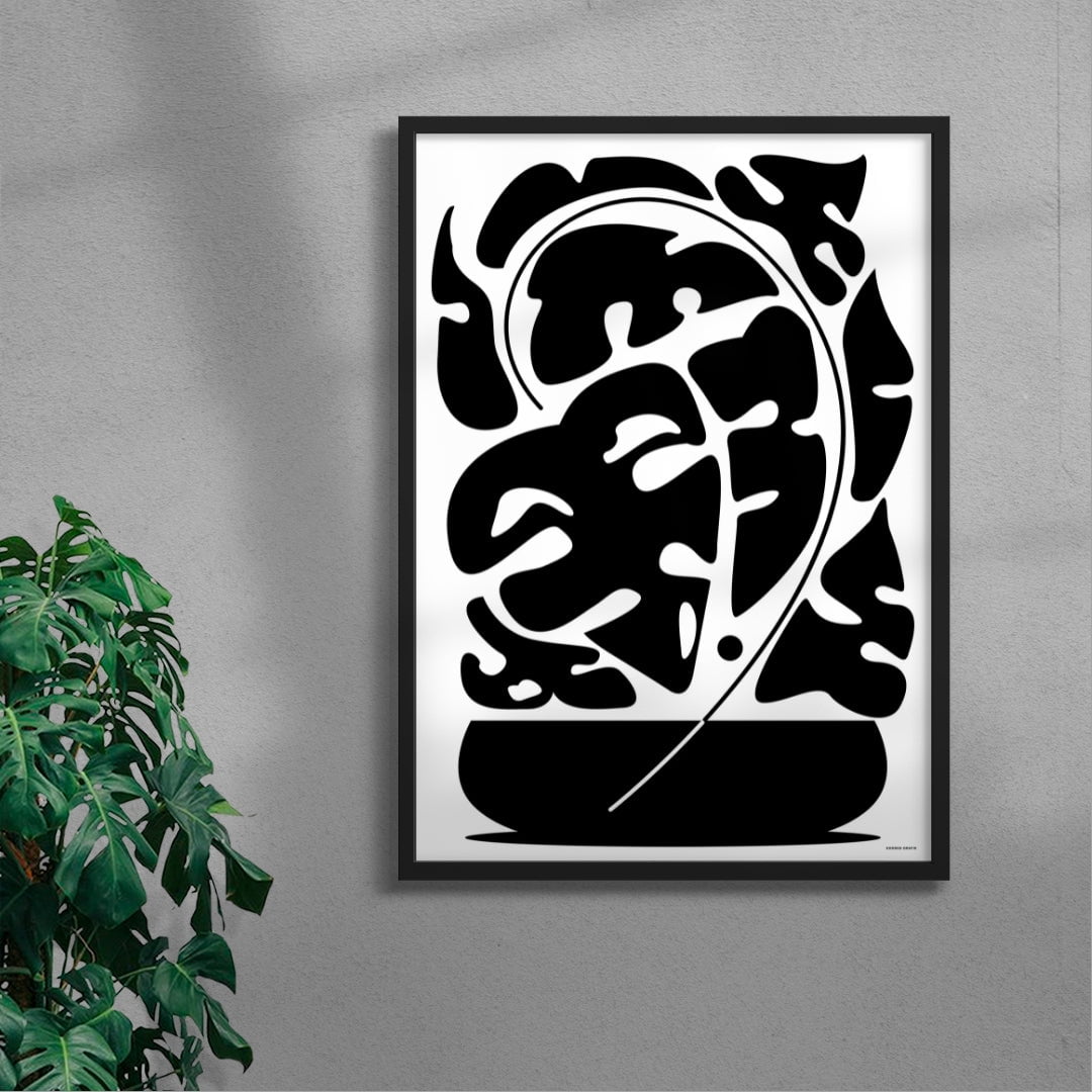 Monstera contemporary wall art print by Konrad Grafik - sold by DROOL
