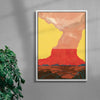 Red Volcano contemporary wall art print by Lily Kong - sold by DROOL