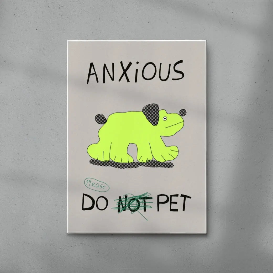 Anxious Dog contemporary wall art print by Bianca Beneduci Assad - sold by DROOL