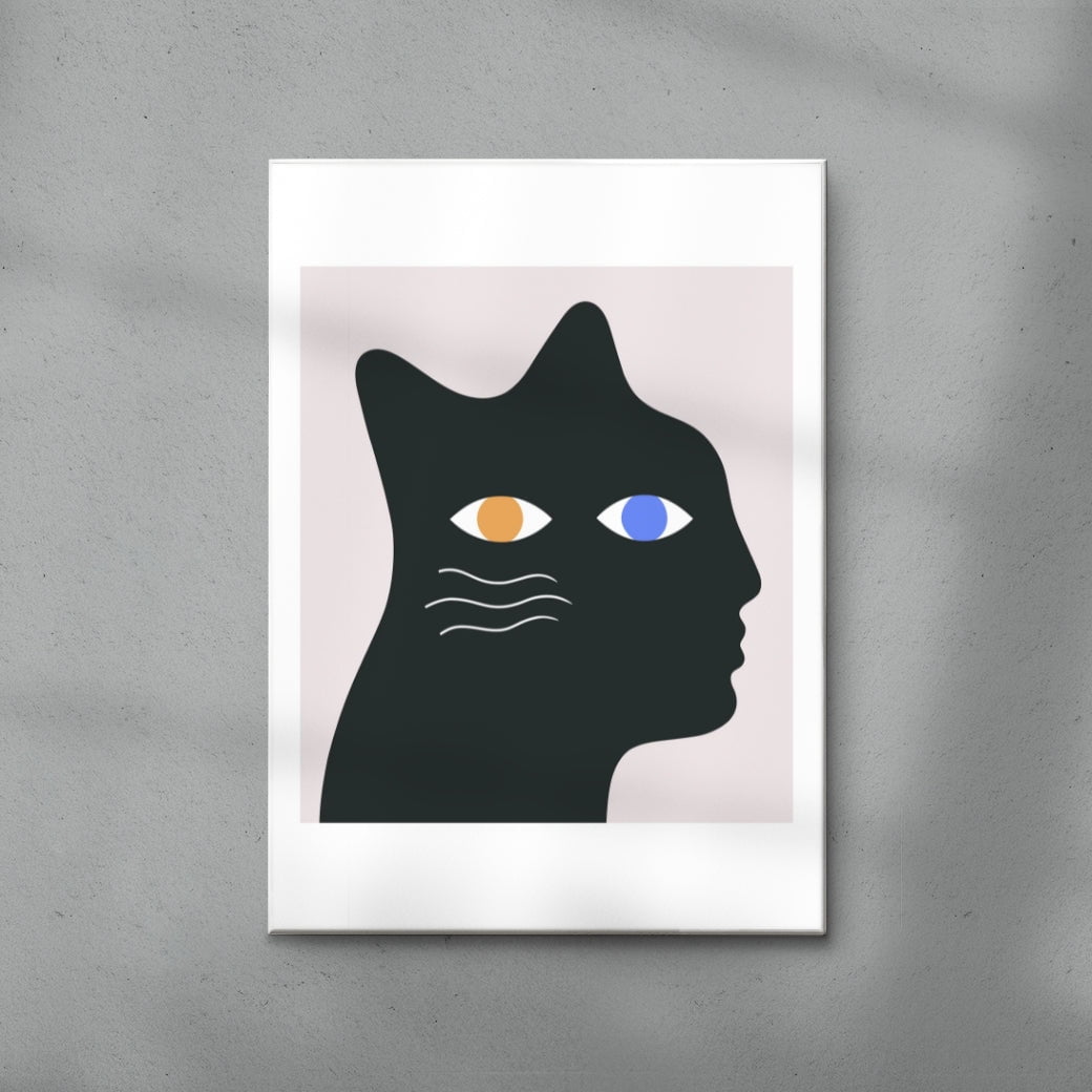 Catman contemporary wall art print by David Vanadia - sold by DROOL