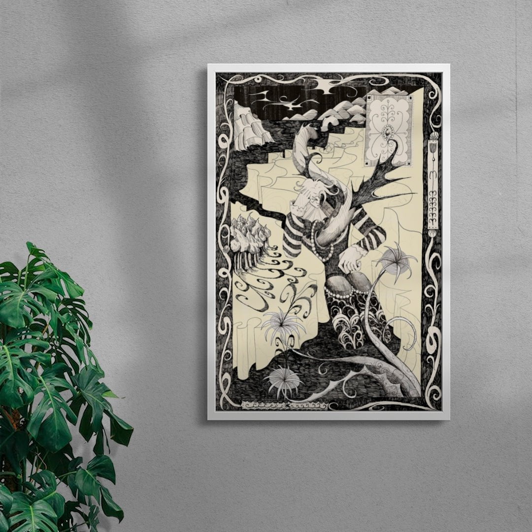 Oberon and Elgar contemporary wall art print by Naia Escribano - sold by DROOL